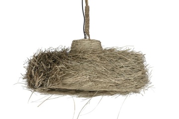 Lustră suspendată boho din fibre naturale, 64x64x34 cm, „Solea" - Img 5