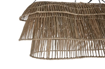 Lustră suspendată boho modernă bej din fibre naturale, 135×40×50 cm, „Sevilla" - Img 3