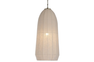 Lustră suspendată din bumbac și metal, auriu, finisaj natural, 120 x 55 cm, „Tournemire” - Img 2
