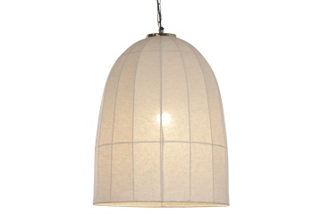 Lustră suspendată din bumbac și metal, auriu, formă de clopot, 70 x 50 cm, „Turenne” - Img 2