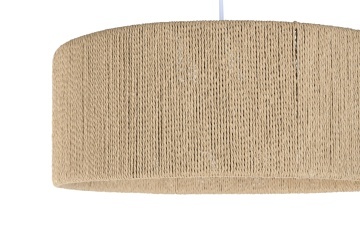 Lustră suspendată din frânghie împletită, maro, finisaj natural, 15,5 x 40 cm, „Bolbec” - Img 5