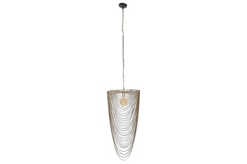 Lustră suspendată din metal, auriu, cu lanțuri, finisaj antichizat, 98 x 46 cm, „Vernon” - Img 5