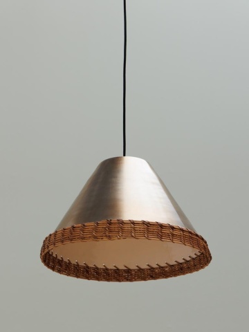 Lustra suspendată din metal și rattan, Ø41 cm, „Sabia” - Img 7