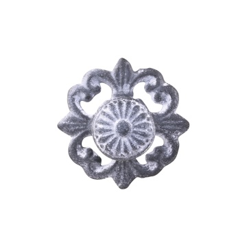 Maner sertar, gri, tip floare, din metal, Zor