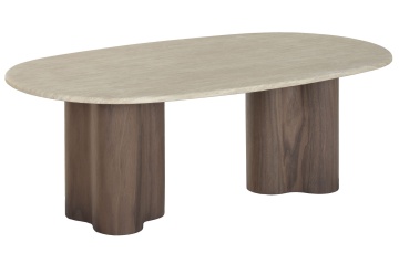 Masă de cafea natur cu blat din granit bej, 130×70×45 cm, "Roche" - Img 2