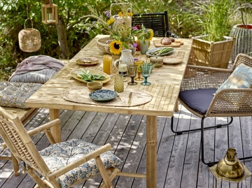 Masă dining de exterior natur din lemn de bambus, „Sole” - Img 2