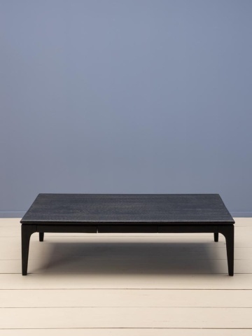 Măsuță de cafea din lemn de mango, negru, finisaj satinat, 142×76×38 cm, „Upsilon" - Img 2