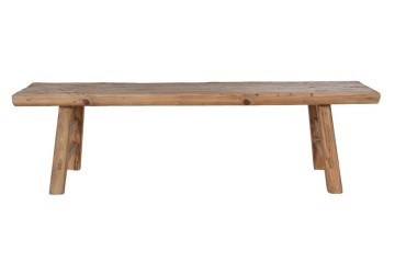 Măsuță de cafea din lemn masiv de ulm, finisaj natural, 167 x 41 x 42,5 cm, „Olmo" - Img 3
