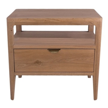 Noptiera natur, din lemn de stejar, cu sertar, L55 cm, Ernest