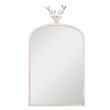Oglinda de perete, alba, din metal, 58x10x105 cm, Deer
