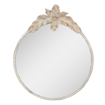 Oglinda de perete, bej, din metal, aspect vintage, 50x4x60 cm
