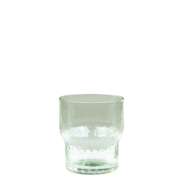 Pahar din sticlă verde antichizat, 8x9 cm, 300 ml, „Clamart"