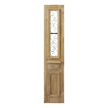 Panou decorativ din lemn sculptat, cu insertii metalice, H167,5/L30,5/W5 cm