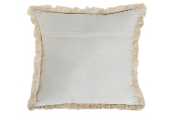 Pernă decorativă din bumbac brodată manual, 45 x 45 cm, bej natural, „Jaipur" - Img 4