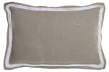 Pernă decorativă din in natural, 60 x 40 cm, 500 g, bej natural, husă cu fermoar, „Linen Cushion"