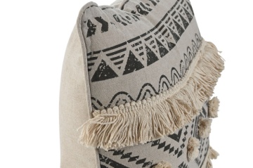 Pernă decorativă ethnic din in și bumbac, 45×45 cm, „Blanco" - Img 2
