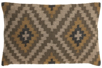 Pernă decorativă multicolor din lână și iută, "WoolJute"