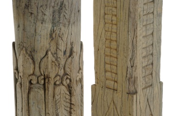 Piedestal decorativ natural ,din lemn de tec stil "Vintara" - Img 5