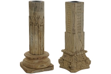 Piedestal decorativ natural ,din lemn de tec stil "Vintara" - Img 2