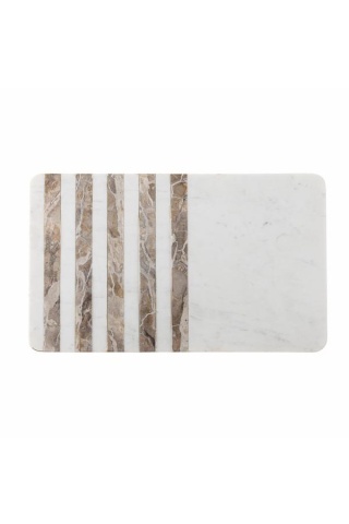 Platou de servire din marmură naturală albă, L38×H1,5×W22,5 cm, „Novelle"