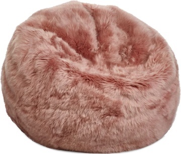 Pouf rotund din 100% blană naturală de oaie din Noua Zeelandă, cu fir lung, D93 × 92 cm, „Rosa L”