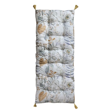 Saltea gri, din bumbac, cu imprimeu floral, 180x70cm, Aix