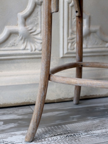 Scaun de bar cu spătar cannage din lemn de hevea și ratan, natur, cu arcuri și suport inelar pentru picioare, 103 x 51,5 x 43,5 cm, „Old French” - Img 5