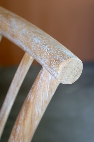 Scaun dining bej din lemn de cauciuc, rattan si rachita, cu aspect vintage, French - Img 5