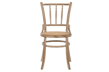 Scaun dining din lemn de cedru cu șezut împletit din rattan, 42×40×89 cm, „Lido" - Img 2