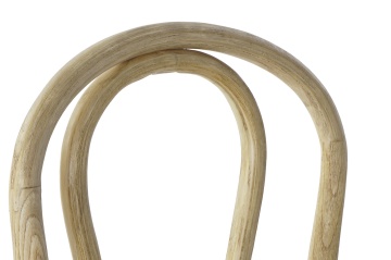 Scaun dining natur din lemn masiv de ulm cu șezut și spătar împletit din rattan, 89x43x44 cm, „Manoir" - Img 4