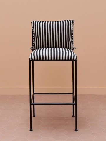 Scaun inalt din metal si bumbac , cu design abstract , "Palm Springs" - Img 3