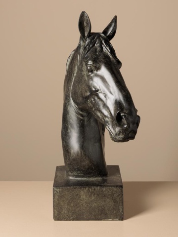 Sculptură cap de cal din rășină pe suport, H40 cm, " Horse " - Img 3