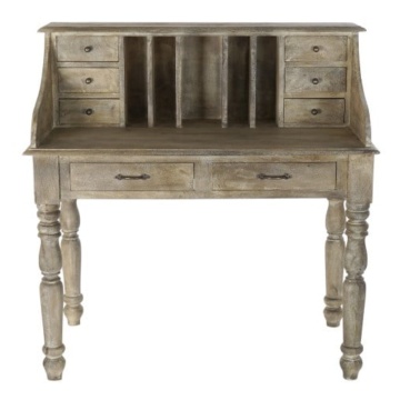 Secrétaire în stil French Provincial, din lemn masiv de mango, cu finisaj vintage, „Voltaire”
