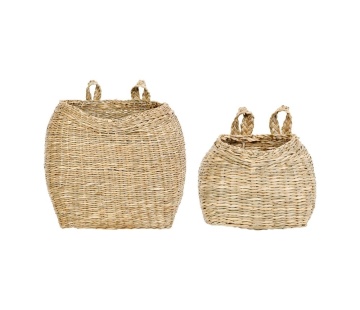 Set 2 cosuri din iarba de mare pentru depozitare pe perete, H21 cm, Recif - Img 1