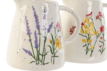 Set 2 letiere din porțelan cu motive florale, 330 ml, 12×9×10,6 cm, „Bloom" - Img 2