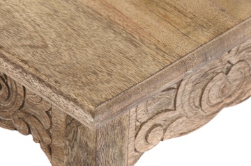 Set 3 console natur din lemn de mango, sculptate manual, "Craft" - Img 4