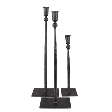 Set 3 suporturi de lumanari, din metal, H35 / 49 / 52 cm - Img 2