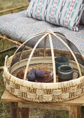 Set 3 tăvi rotunde din iarbă de mare și zambilă de apă, D38–57 cm, „Nassa" - Img 2
