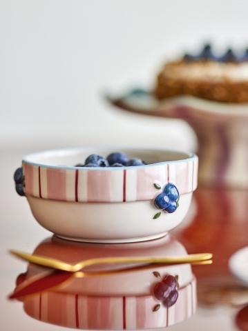 Set 4 boluri din ceramică pictate manual, roz, D13,5×H6 cm, 295 ml, „Carry Bowl" - Img 2