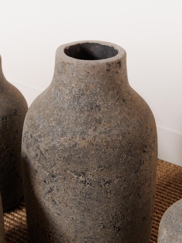 Set 5 vase de exterior din teracotă, finisaj gri antichizat, H35 cm - Img 4