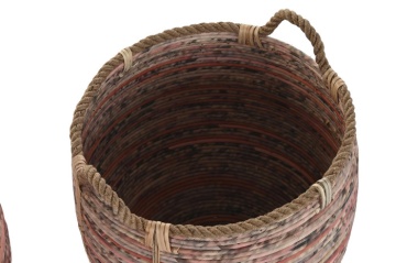 Set coșuri decorative din ratan, 52×52×58 cm, „Peach" - Img 3