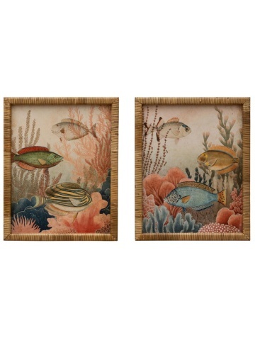 Set de 2 tablouri din rattan " Marine "