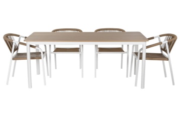 Set dining exterior din aluminiu și rășină, masă + 5 scaune - Img 2