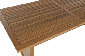 Set mobilier de exterior masa dining si 8 scaune, din lemn de eucalipt și sfoară naturală, 230X100X75 cm - Img 7