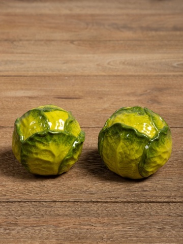 Set sare si piper, din ceramica, Cabbages - Img 2