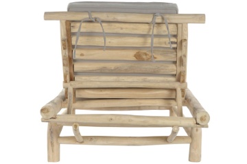 Sezlong de exterior din lemn de tec cu perna inclusa, " Natura Bed " - Img 7