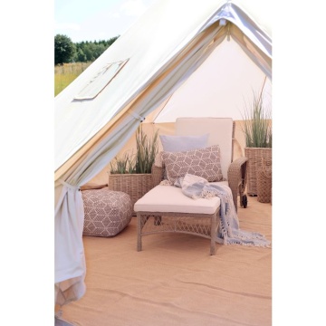 Șezlong de exterior reglabil cu roți și pernă din rattan sintetic pentru grădină și terasă, stil boho chic, „Riviera” - Img 3