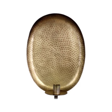 Sfeșnic de perete pentru lumânări, metal, finisaj alamă antichizată, 1 braț, 21 x 11,5 x 30,5 cm, „Margot" - Img 5