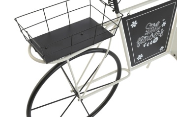Stand decorativ alb, cu rafturi din metal , tip "Retro Bicycle" - Img 4