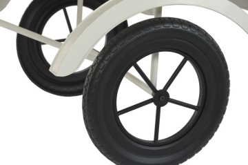 Stand decorativ din metal , cu 1 raft din lemn , "Retro Tricycle" - Img 4